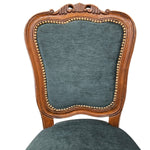 THE One Vintage Style Carved Wood Emerald Green Velvet Dining Chair