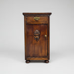Stately Antique Style Carved Wood Pedestal Side Table Cabinet
