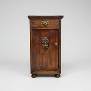 Stately Antique Style Carved Wood Pedestal Side Table Cabinet
