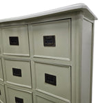 Vintage Farmhouse 12-Drawer Apothecary Bow-Front Chest