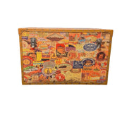 Vintage-Style Global Travel Decoupage Storage Trunk