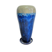 Cobalt Blue Drip Glaze Ceramic Floor Vase