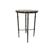 Neoclassical Style Faux Marble and Twisted Metal Round Side Table