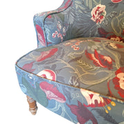 Vintage Upholstered Accent Armchair in Botanical Print