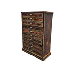Artisanal Hand-Painted Wooden 10-Drawer Apothecary Jewellery Chest
