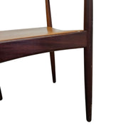 Classic Danish-Style Cognac Faux Leather Chair