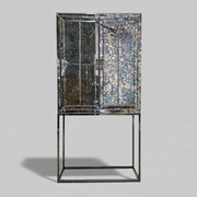 THE One Retro Glam Distressed Mirrored Glass Drinks Cabinet