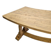 Rustic Solid Pine Curved Trestle Console Table