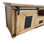 Factory Chic Reclaimed Style Mango Wood Barn Door TV Unit