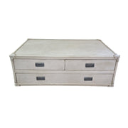 Vintage Traveler Cream Studded Trunk Coffee Table