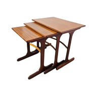 Vintage 1960s Inspired Sculptural Wooden Nesting Tables