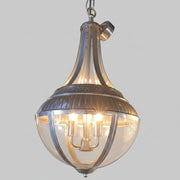 Trea Vintage Style Chrome and Glass Onion Pendant Ceiling Light