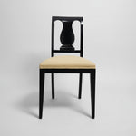 Classic Onyx Vase-Back Dining Chair with Sand Upholstery