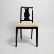Classic Onyx Vase-Back Dining Chair with Sand Upholstery