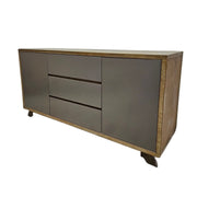 Sleek Two-Tone Sideboard with Triple Drawers and Cabinets