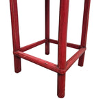 Antique Red Lacquer Horseshoe Armchairs and Tea Table Set