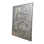 Japack Rose Mixed Media Metallic Silver Framed Canvas Art