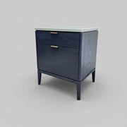 West Elm Mid-Century Style Parker Dark Ash and Marble Nightstand