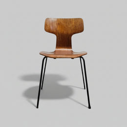 Fritz Hansen Model 3103 Vintage Teak Hammer Dining Chair