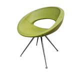Postmodern Space Age Green Leather Ring Accent Chair