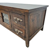 Elegant Marina Homes Wooden Media Console with Glass Doors