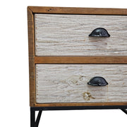 Rustic Industrial Two-Drawer Reclaimed Wood Nightstand