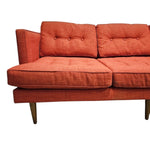Mid-Century West Elm Peggy Red Fabric Sofa