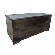 Rustic Dark Wood Storage Chest and Blanket Box