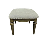 Home Center Lexington Classic Fabric Upholstered Wooden Dressing Stool