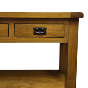 Timeless Honey-Toned Console Table with Lower Shelf