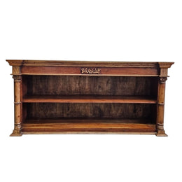 Vintage Neoclassical Carved Wood Console Bookcase