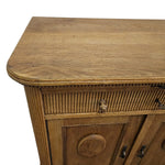 Antique-Inspired Oak Storage Cabinet with Reeded Accents