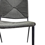 Marina Home Mid-Century Style Black Paper Cord Flair Stiletto Accent Dining Chair