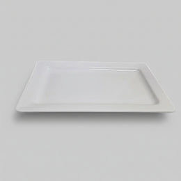 Minimalist Large White Ceramic Rectangular Serving Platter
