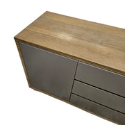 Sleek Two-Tone Sideboard with Triple Drawers and Cabinets