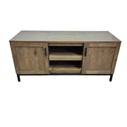 Crate & Barrel Wyatt Grey Mango Wood Media Console