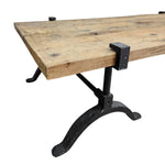Rustic Industrial Reclaimed Wood Coffee Table with Cast Iron Legs