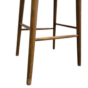Rustic Carved Wood Saddle Seat Bar Stool