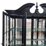 Vintage Style Classic Black Wooden Display Cabinet and Hutch