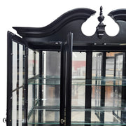 Vintage Style Classic Black Wooden Display Cabinet and Hutch