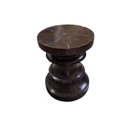 Sculptural Dark Wood Accent Stool