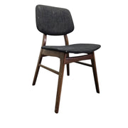 Sleek Scandi-Style Charcoal Fabric Dining Chair