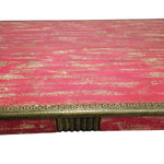 Hand-Finished Distressed Crimson Dining Table by Lucky Furniture
