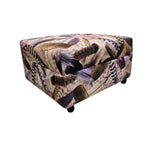 Chippendale Style Feather Printed Velvet Rectangular Ottoman