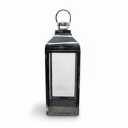 Industrial High Gloss Black Stainless Steel and Glass Box Lantern