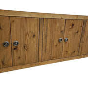 Rustic Honey-Toned Six-Door Sideboard and Media Console