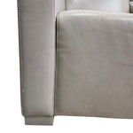 Contemporary Minimalist Grey Leather Armchair