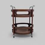 Mid-Century Modern Curved Bentwood Drinks Trolley with Chrome Handles