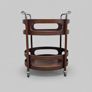 Mid-Century Modern Curved Bentwood Drinks Trolley with Chrome Handles