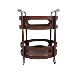 Mid-Century Modern Curved Bentwood Drinks Trolley with Chrome Handles
